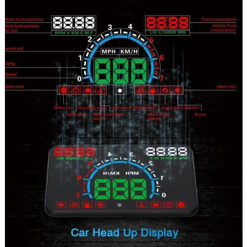 High Quality 5.8" Hud OBD2 Head Up Display Car Speed Projector Vehicle Windshield Speedo Navigation Speedometer CHADWICK E350
