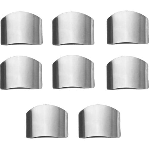 New 8 Pcs Stainless Steel Finger Guard,Finger Protector Hand Guard Avoid Hurting When Slicing & Dicing,Kitchen Safe Cut Tool
