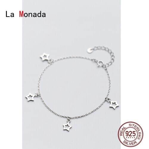 La Monada Fine Silver 925 Jewelry Bracelet Female Woman Hollow Star Classic Minimalist Bracelets For Women Silver 925 Sterling