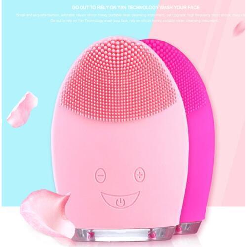 Woman Ultrasonic Electric Silicone Cleansing Instrument Vibrating Face Washer Pore Clean Waterproof Blackhead Washing Brush