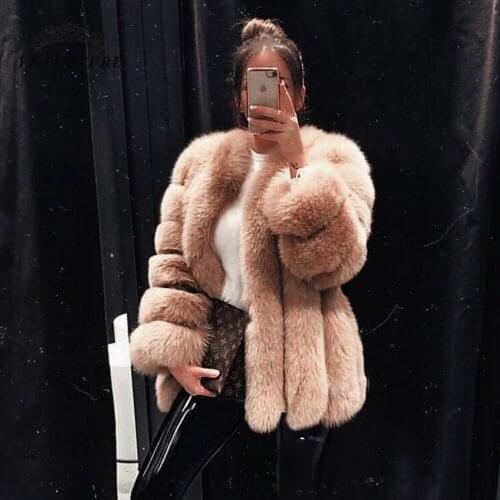 YZ Future 2020 Winter Real Fox Fur Women Coats Natural Genuine Female Fox Fur Jacket 70 CM Long O-Neck Fur Coat High Quality