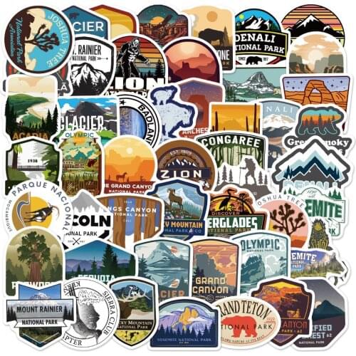 10/50pcs National Park Zoo Icon Cartoon Stickers For Suitcase Skateboard Laptop Luggage Fridge Phone Car Styling Decal Sticker