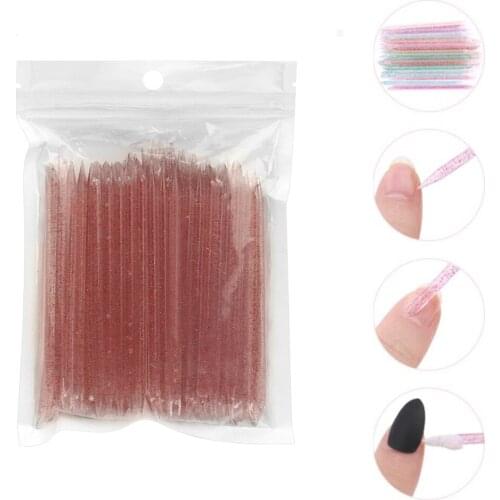 100 Pcs Crystal Stick DIY Nail Art Cuticle Pusher Nails Manicures Tools