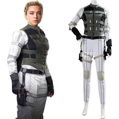 2021 Yelena Belova Cosplay White Jumpsuit Props Full Suit Sister of Natasha Romanoff Bodysuit Outfits