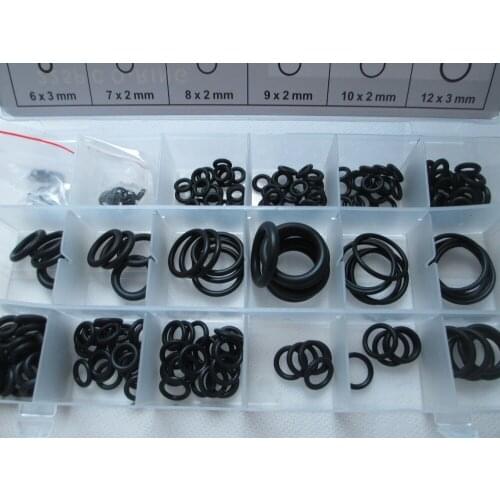 225pc Rubber O-Ring Gasket Assortment Kit SAE Plumbing Auto Hydraulics HVAC Gas "