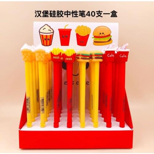 40pcs Gel Pens Hamburg Cola black colored gel-inkpens for writing Cute stationery office school supplies 0.5mm
