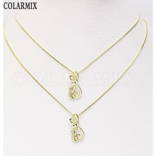 8Pcs Zircon Pendant Necklace Elegant jewelry Pendant Necklace Slim chain Jewelry necklace 8381