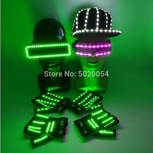 Drop Shipping Night Light Men Women Hip Hop Cap Dance DJ LED Glowing Hat Baseball Caps Carnival Festival Decor