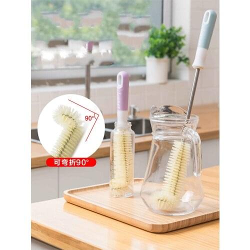 No dead ends decontamination artifact baby bottle water cup tea cup water bottle long handle cleaning brush