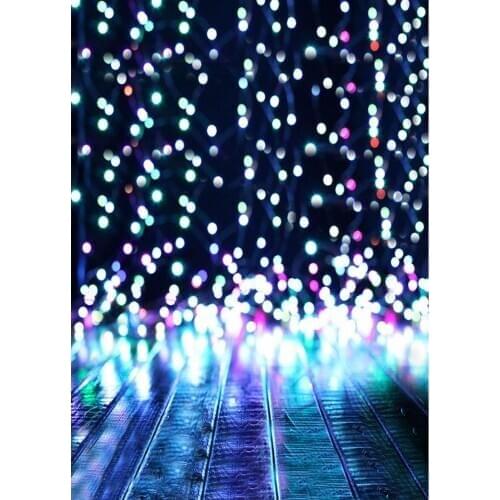 Bokeh String Lights Dark Photo Background Custom Studio Photography Photocall Backdrop for Children Baby Shimmer and Shine Party