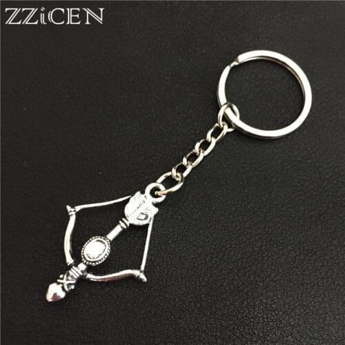 Trendy Design Vintage Plated Archer Crossbow Key Chain Ring Purse Pendant Keyring Bow and Arrow Keychain Jewelry