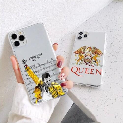 Freddie Mercury Queen Band Case For iPhone SE 2020 7 8 11 12 Pro XS Max XR X 6 6S Plus 5 5S SE 12Mini Soft Clear Cover Funda Bag