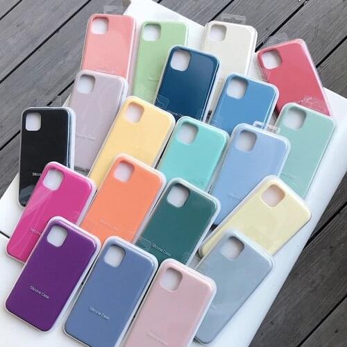 Official Original Liquid Silicone Phone Case For Apple iPhone 12 Pro Max 11 Pro Max X Xs Max Xr 7 8 Plus 12Mini SE 2020 Cover