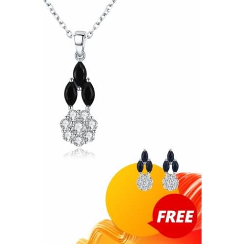 Black Awn 2020 New Real 925 Sterling Silver Jewelry Womens Cute Elegant Flower Necklaces Pendants KN011