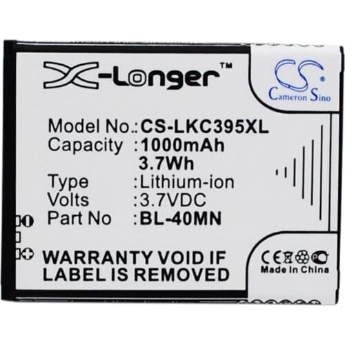 Cameron Sino Mobile SmartPhone Replacement Li-ion Battery 1000mAh For BL-40MN Nokia C395, C395C, Xpressi Free Tools