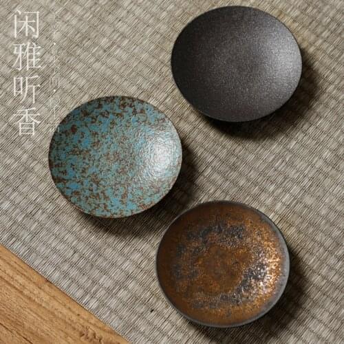 Stoneware Kiln Transmutation Ceramic Japanese Heat Proof Mat Non-Slip Mat Cup Saucer Kung Fu Tea Ceremony Utensils Saucer