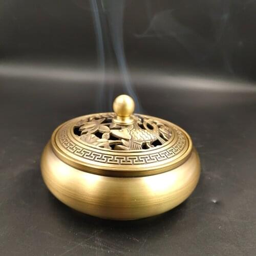 CHINA Palace Bronze Brass Wealth Lotus Statue Noble Incense Burner Censer Marked -- auspicious clouds