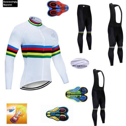 Pro TEAM Winter 2019 Thermal Fleece Cycling Jersey Bike Pants Set Mens 16D Pads Ropa Ciclismo Cycling Wear Maillot Culotte