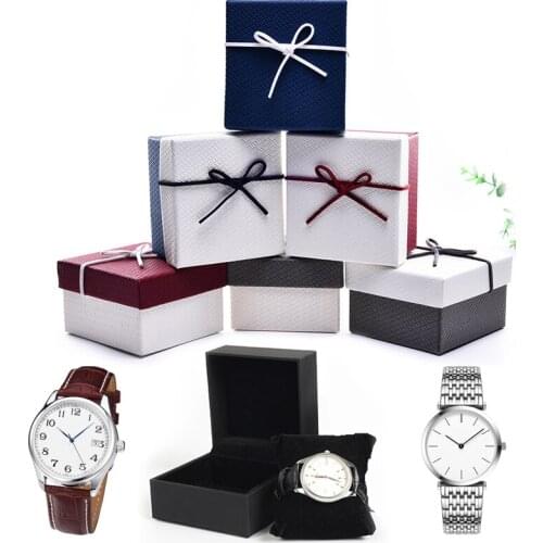 Luxury Gift Paper Watch Bracelet Storage Boxes Bowknot Gift Box For Necklace Bracelet Jewelry Holder Display Storage Organizer