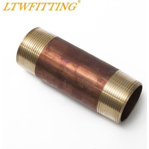 LTWFITTING Brass Pipe 5-1/2" Long Nipple Fitting 1-1/2" Male NPT Air Water