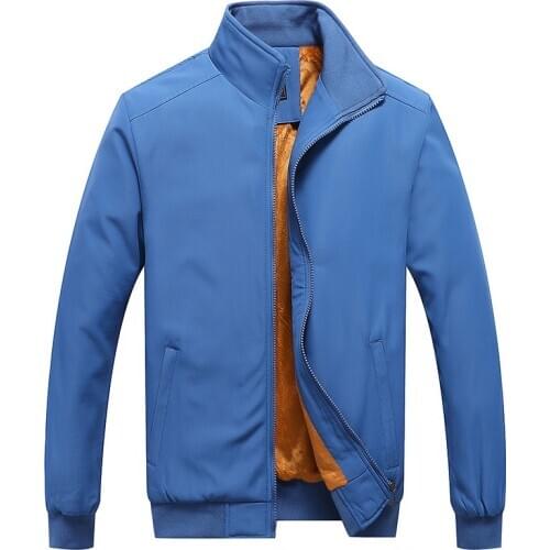M-8XL Jacket Oversize Mens Autumn Winter Thick Fleece Jackets Fashion Slim Solid Outwear Windproof Men Brand Jackets and Coats