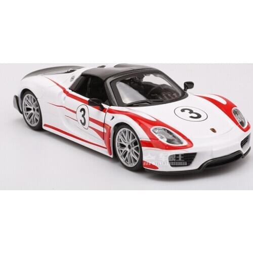1:24 Diecast Alloy super car model toy For Porschedal 918 weissach with Steering wheel control front wheel steering collection