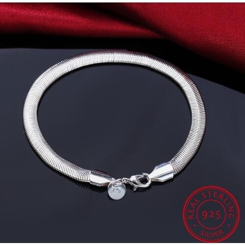 Fashion 925 Sterling Silver Jewelry And Wholesale High Quality Charming Unsexs Snake Chain Bracelet For Baby Women Gift