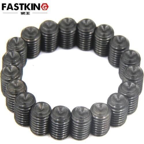 50Pcs ASMEB 1/4 10# 12.9 Grade Carbon Steel Black Oxided Hexagon Socket Set Screw With Cup Point Concave End Tightening