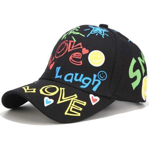 NIANKA011 Newest women casual adjustable letter printed snapback hat Men hip hop graffiti baseball cap cotton gorros