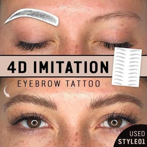 Newest 4d hair like authentic eyebrows temporary eyebrow tattoo sticker Waterproof Lasting Eyebrow Tattoo Sticker False Eyebrows