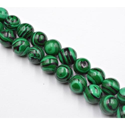 Wholesale Natural Malachite Smooth Stone Beads Wholesale Loose Beads for Jewelry Making Accessories