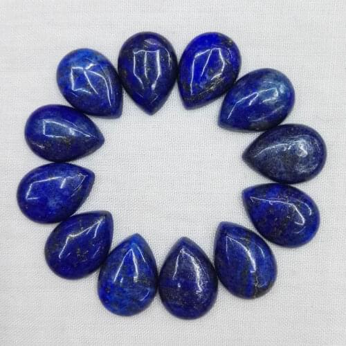 Wholesale 13x18mm lapis lazuli natural stone teardrop beads CAB CABOCHON 50pcs for DIY jewelry accessories Free shipping