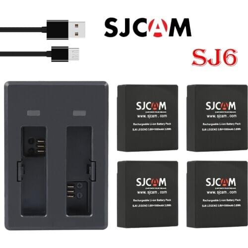 Original SJCAM sj6 legend Battery 1000mAh Rechargeable Battery and Dual Charger for SJCAM SJ6 Legend Action Camera Accessories
