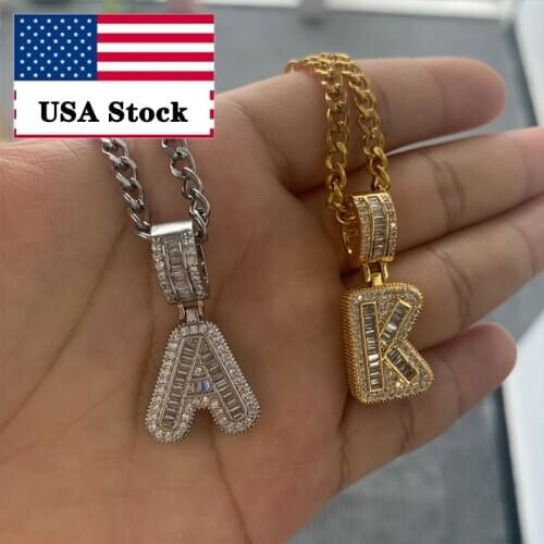 Initial Letter Necklace Hip Hop Jewelry for Women Bijoux Femme Womens Jewelr Gold Necklace Gold Stainless Steel Chain For Her