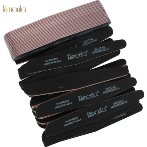 50Pcs/Pack Professional Nail File Black nagelvijl 240/240 Grit Lime a ongle Boat Buffer Polish Manicure Nail Art Care Tool Files