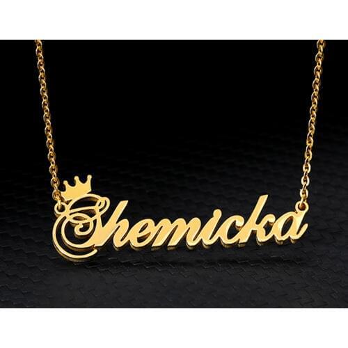 Custom Crown Name Personalized Necklaces For Women Man Stainless Steel Charm Silver Gold Rose Gold Jewelry Unique Princess Gift