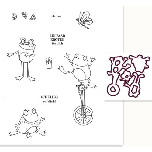 German Frog Text Silicone Clear Rubber Stamp Sheet Cling Scrapbooking DIY Cute Pattern Photo Album Paper Decoration