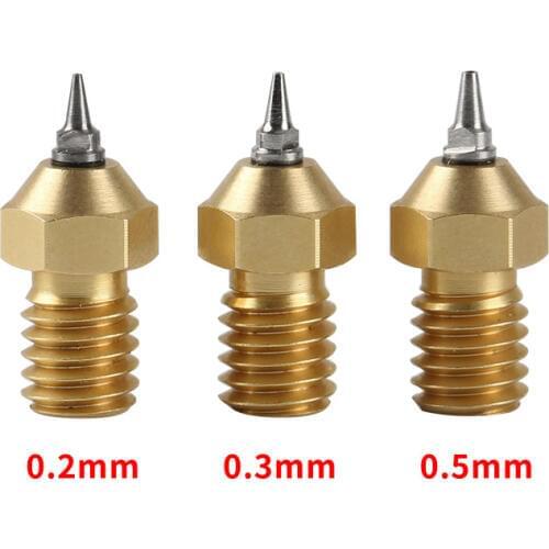 M6 0.2 0.3 0.5mm Airbrush Nozzle with Adapter Set upgrade For e3d V6 Ultimaker 2 Lulzbot Hotend 1.75mm Filament 3d printer parts