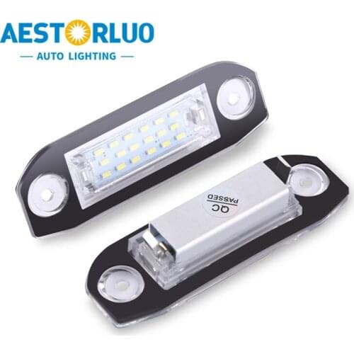 2pcs Error Free Factory Supply LED License Plate Number Light-A Lamp For Volvo S60 V60 V50 XC60 XC70 XC90 etc White 12V