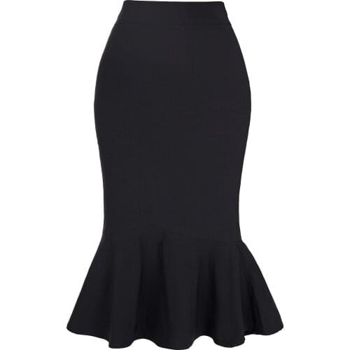 Kate Kasin High Waist Skirts Women Slim Pencil Mermaid Skirt Cheap Women Business Office Party Midi Skirt Big Size OL Ladies New