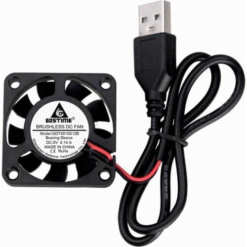 1Pieces Gdstime 5V USB Connector 4cm 40mm 4010 40x10mm Brushless DC Cooling Cooler Fan
