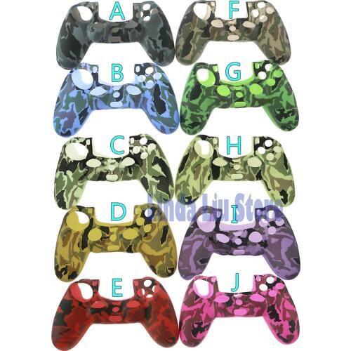 12pcs/lot Camouflage Camo Silicone Rubber Soft sleeve Skin Grip Cover Case Protector For Playstation 4 PS4 PS4 Pro Slim