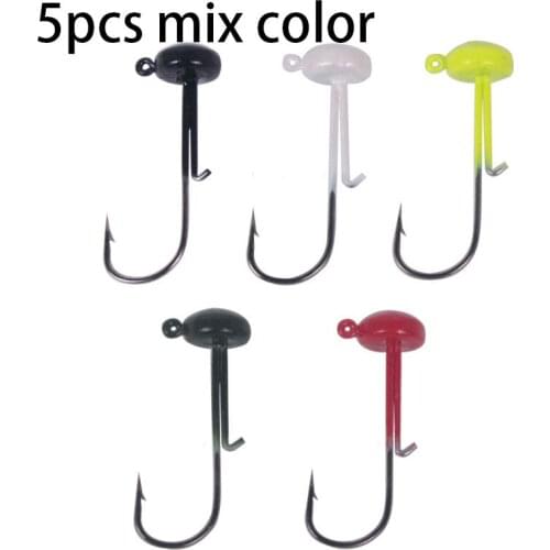 5pcs 4g Crank Jig Head Hook Fishing Hook Head Jig Lure Hard Bait Soft Worm Jig Hook For Fishing Sinker Bass Bait Vertical Drop