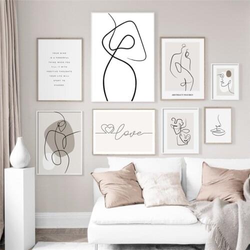 Abstract Modern Figure Art Posters Wall Art Canvas Print Drawing Line Body Figure Picture Home Decor Painting Living Room Design