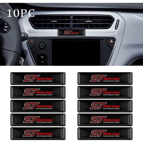 Car Styling 3D Epoxy ST Emblem Badge Car Stickers Decals Decoration For Ford Fiesta Mondeo Fusion Ecosport Kuga Auto Accessories