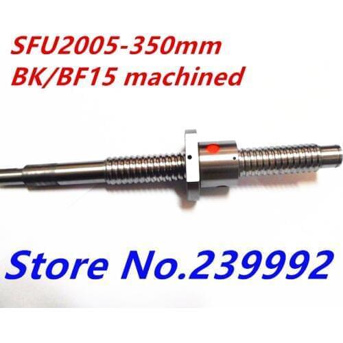 Free shipping SFU2005 350mm Ball Screw RM2005 L350mm Ballscrews + Ball Nut for CNC XYZ with BK/BF15 end machined