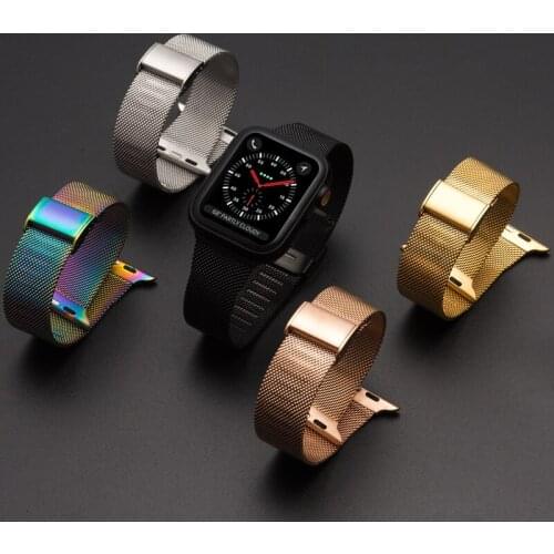 Milanese Loop Band for Apple Watch 5 4 40mm 44mm 3 2 1 38mm 42mm Stainless Steel Bracelet Watches Strap for Iwatch Metal Link