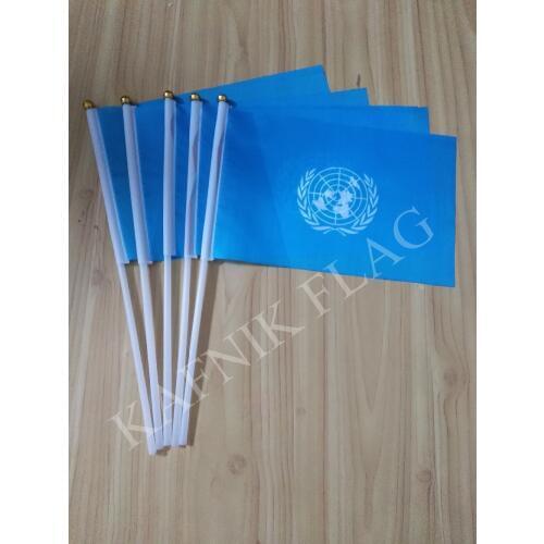 KAFNIK,5pcs United Nations UN free shipping Hand waving Flag Free Shipping