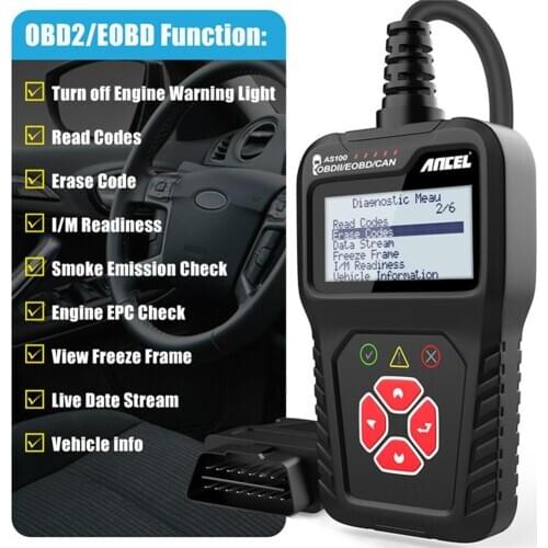 AS100 Vehicle OBD2 Scanner Car Engine Analyzer Code Reader ODB2 Car Diagnostic Tool Professional Scan Tool Auto Accessory