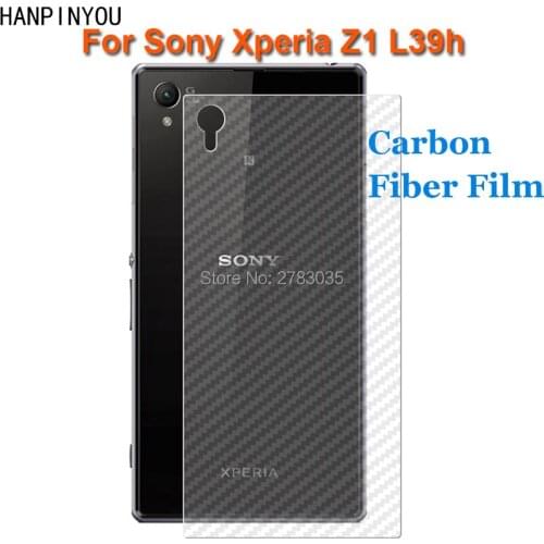 For Sony Xperia Z1 L39h 5.0" New Durable 3D Anti-fingerprint Transparent Carbon Fiber Back Film Rear Screen Protector